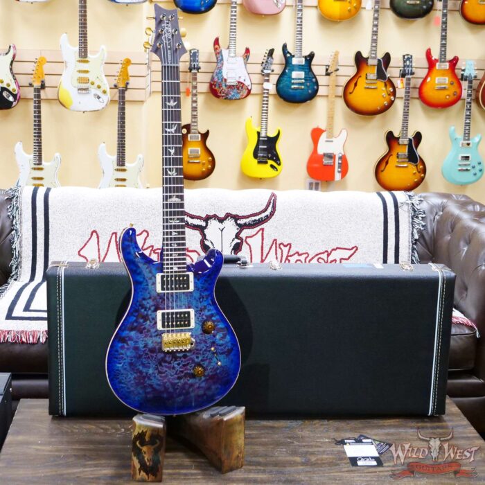 Paul Reed Smith PRS Core 10 Top Special Run Custom 24 Quilt Maple Top Korina Neck East Indian Rosewood Board Violet Blue Burst - Image 6