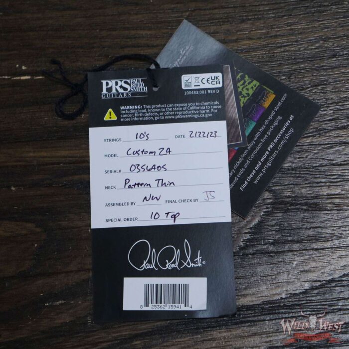 Paul Reed Smith PRS Core 10 Top Special Run Custom 24 Quilt Maple Top Korina Neck East Indian Rosewood Board Violet Blue Burst - Image 12