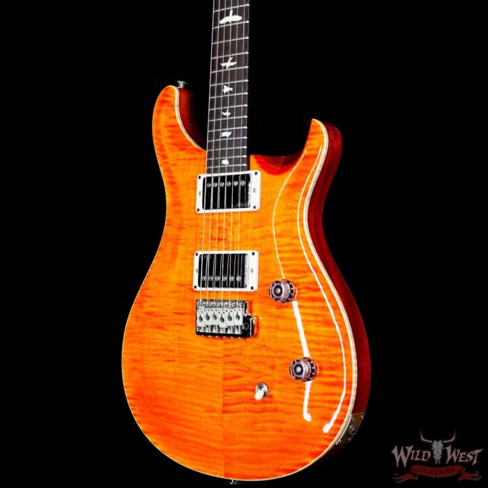 Paul Reed Smith PRS Wild West Guitars Special Run CE 24 Painted Black Neck 57/08 Pickups Orange 7.55 LBS - Image 2