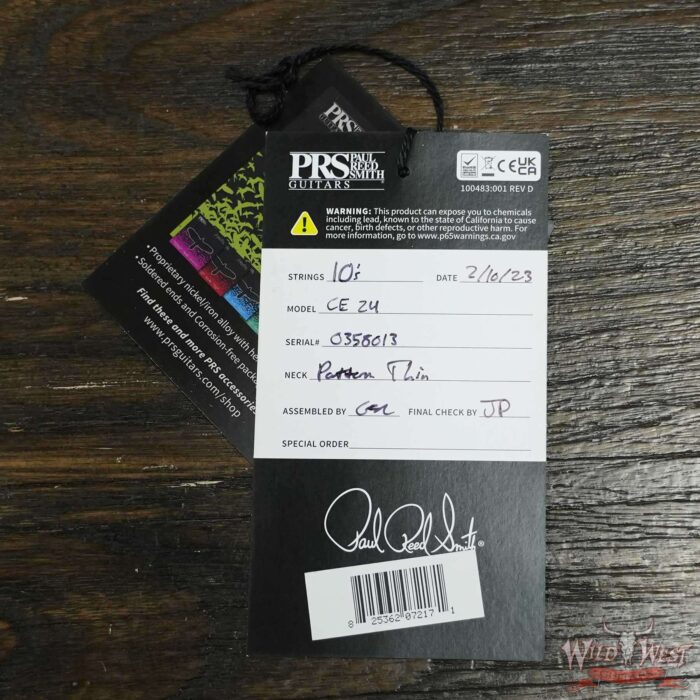 Paul Reed Smith PRS Wild West Guitars Special Run CE 24 Painted Black Neck 57/08 Pickups Orange 7.55 LBS - Image 10