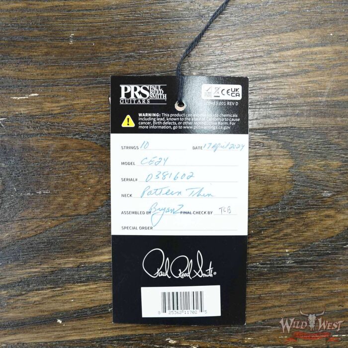 Paul Reed Smith PRS Wild West Guitars Special Run CE 24 Painted Black Neck 57/08 Covered Pickups Faded Grey Black Blue Burst 7.60 LBS - Image 8