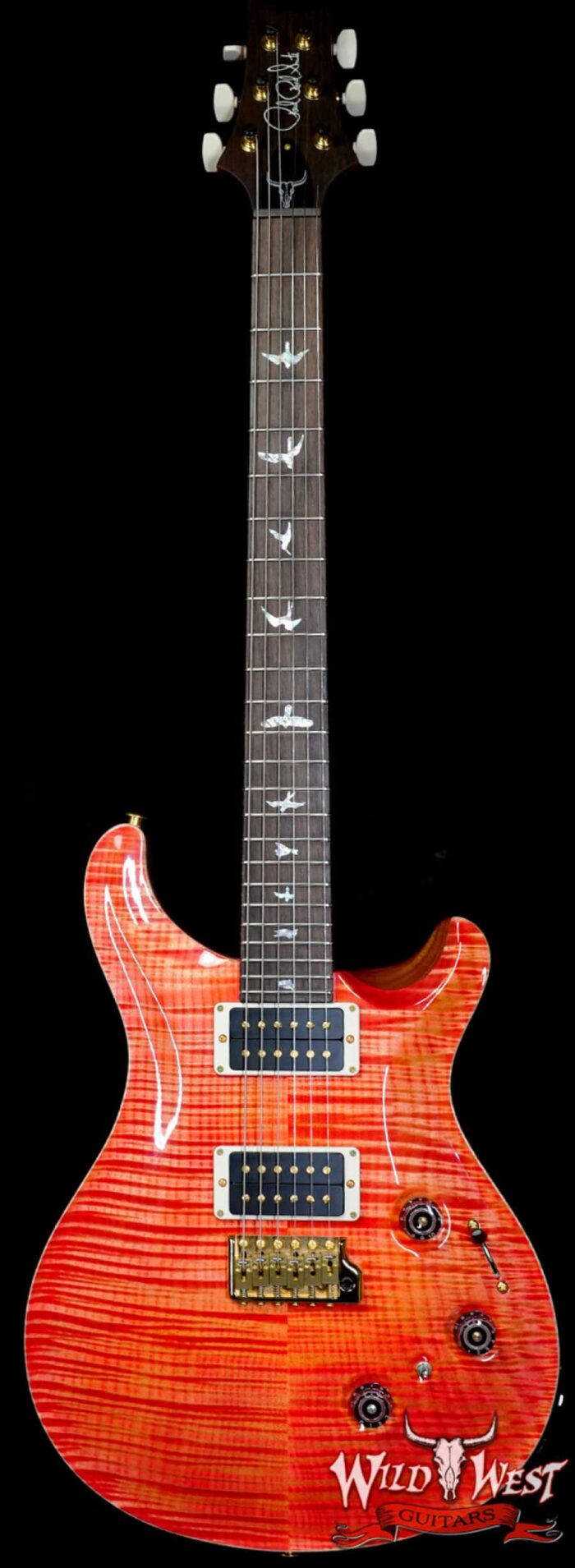 PRS Wild West Guitars 25th Anniversary Limited Run Wood Library Artist Package Custom 24 Piezo Salmon (Private Stock Color) 8.00 LBS (US Only / No International Shipping) - Image 1