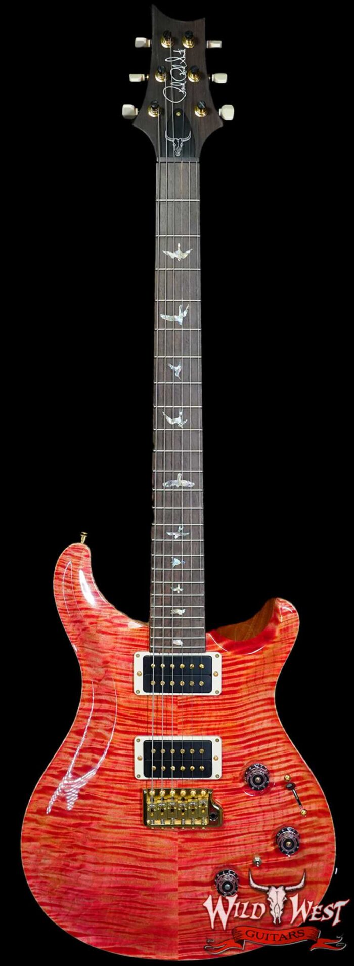 PRS Wild West Guitars 25th Anniversary Limited Run Wood Library Artist Package Custom 24 Piezo Salmon (Private Stock Color) 8.05 LBS (US Only / No International Shipping) - Image 1