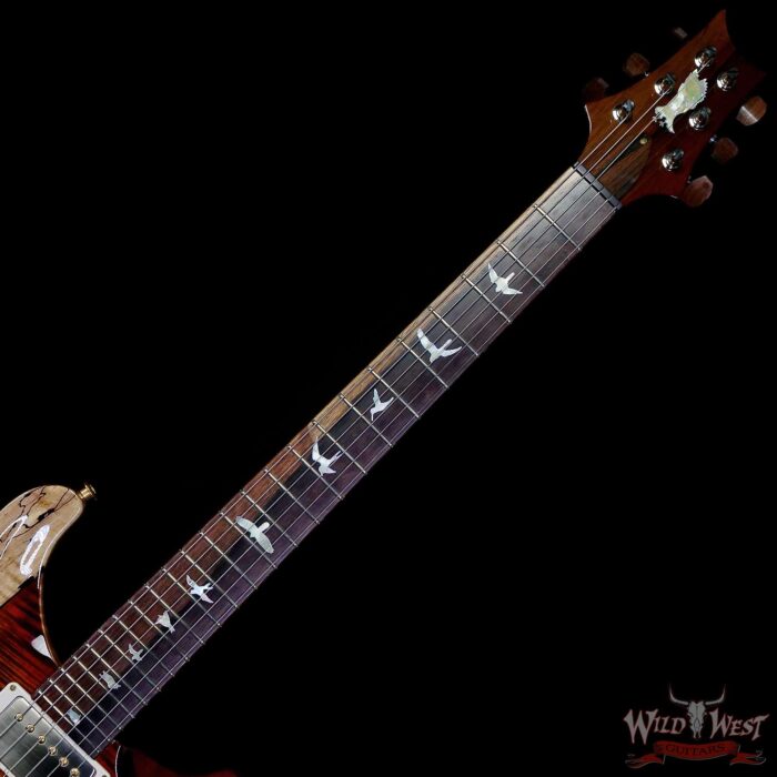 Paul Reed Smith PRS Private Stock #11318 Custom 24 Spalted Maple Top Natural with Dark Cherry Glow 7.65 LBS - Image 4