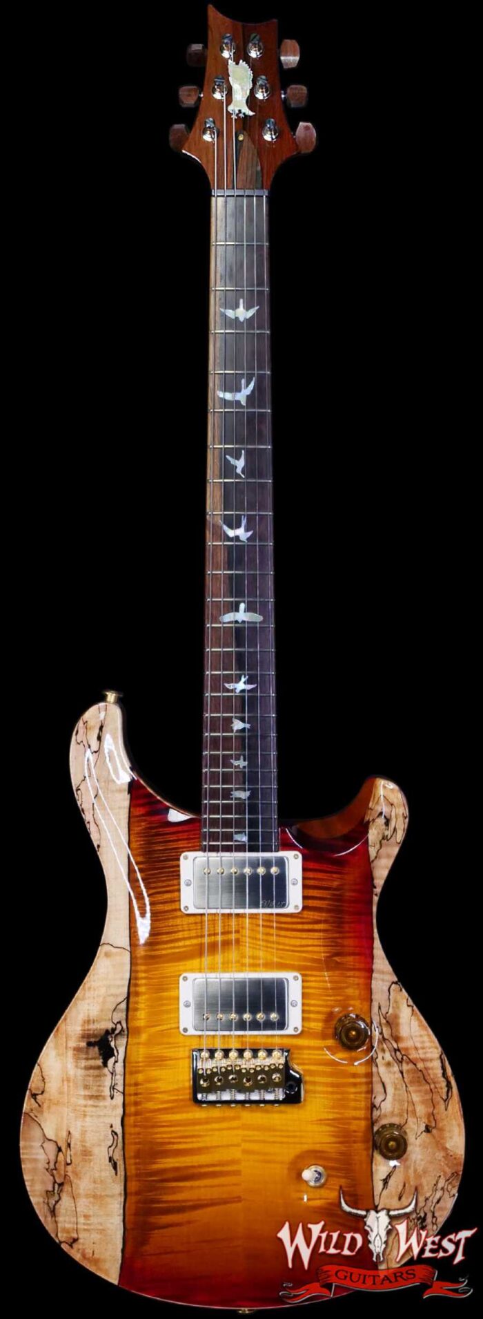 Paul Reed Smith PRS Private Stock #11318 Custom 24 Spalted Maple Top Natural with Dark Cherry Glow 7.65 LBS - Image 1