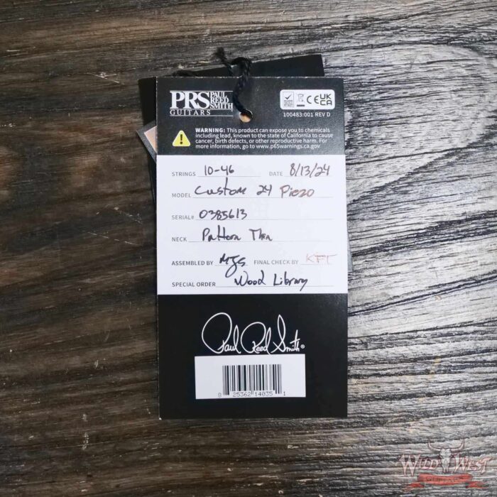 PRS Wild West Guitars 25th Anniversary Limited Run Wood Library Artist Package Custom 24 Piezo Salmon (Private Stock Color) 8.20 LBS (US Only / No International Shipping) - Image 12