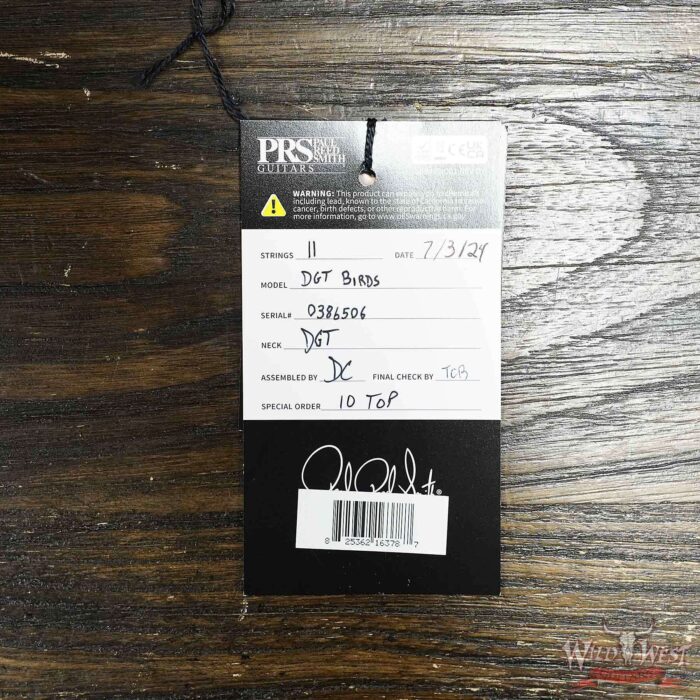 Paul Reed Smith PRS Core Series 10 Top DGT David Grissom Trem Birds Inlays McCarty Tobacco Sunburst 7.90 LBS - Image 11