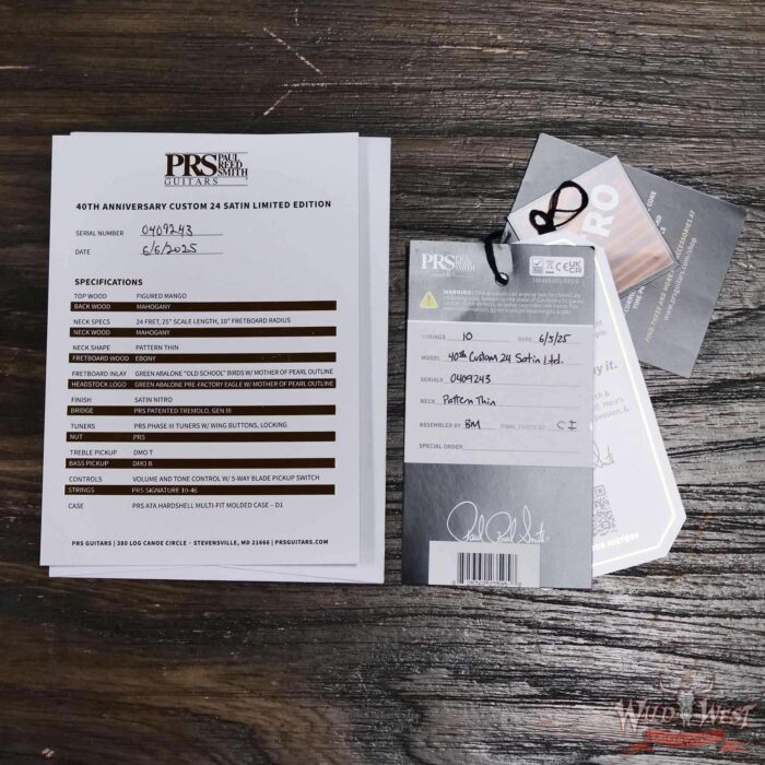 Paul Reed Smith PRS 40th Anniversary Custom 24 Satin Limited Edition Fire Smokeburst (Stained Binding) 7.70 lbs - Image 11
