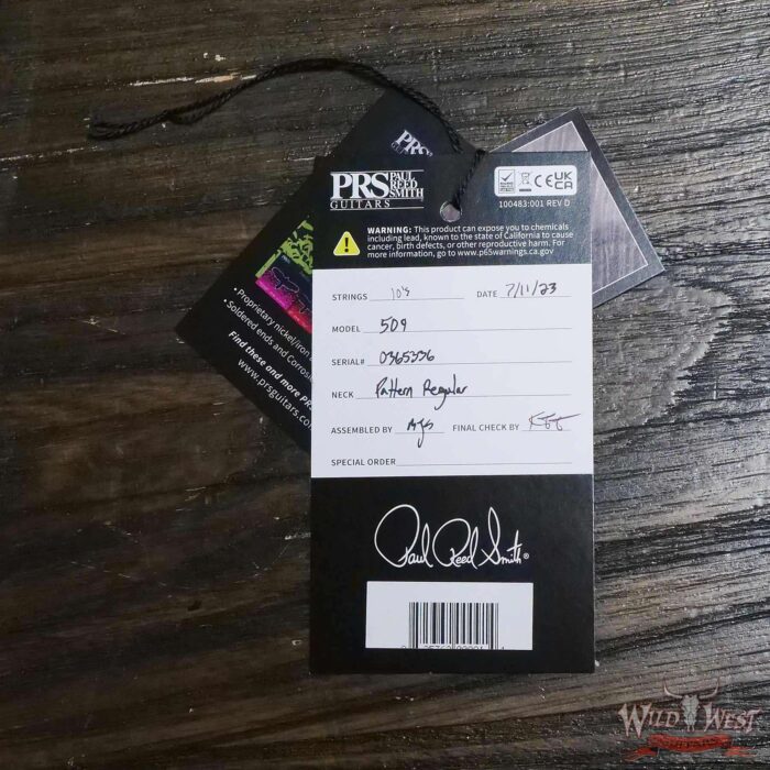 Paul Reed Smith PRS Core Series 509 HSH Mahogany Body & Neck Rosewood Fingerboard Yellow Tiger - Image 12