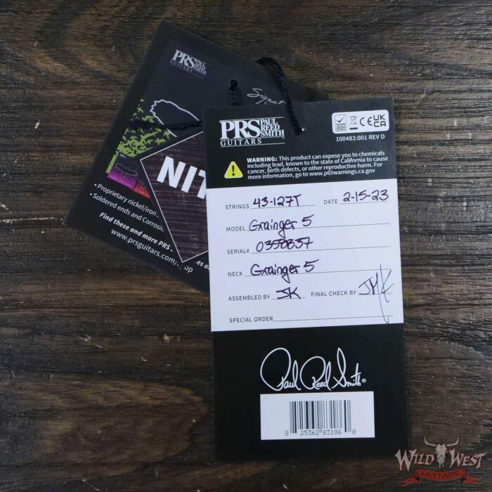 Paul Reed Smith PRS Core Grainger 5-String Bass Flame Maple Top Rosewood Fingerboard Charcoal - Image 12
