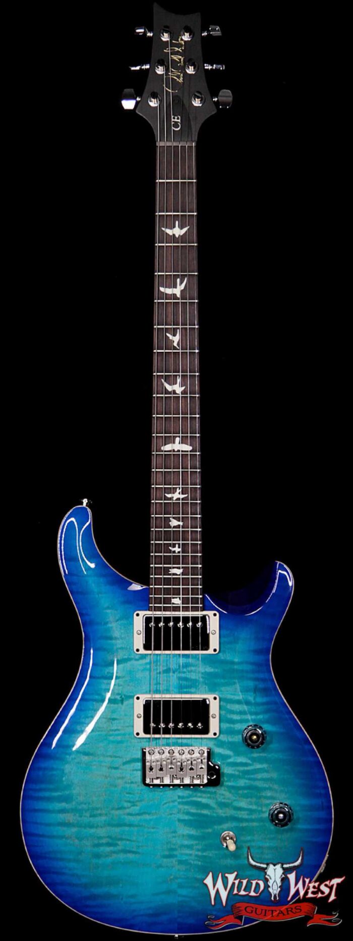 Paul Reed Smith PRS Wild West Guitars Special Run CE 24 Flame Top Painted Neck 57/08 Pickups Makena Blue 286717 - Image 1