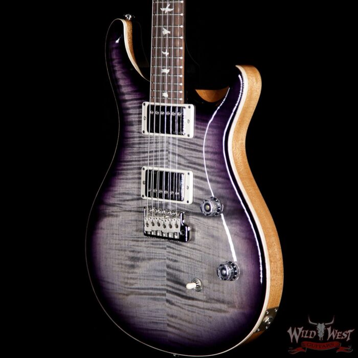 PRS Wild West Guitars Special Run CE 24 Flame Top Painted Neck 57/08 Pickups Gray Black Purple Burst 290170 - Image 2