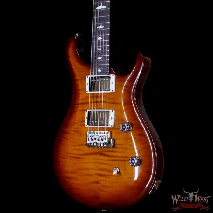 PRS Wild West Guitars Special Run Flame Top Black Neck CE 24 57/08 Pickups Violin Amber Burst 313835 - Image 2
