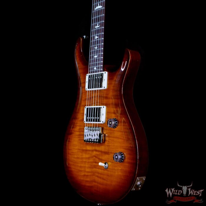 PRS Wild West Guitars Special Run Flame Top Black Neck CE 24 57/08 Pickups Violin Amber Burst - Image 2