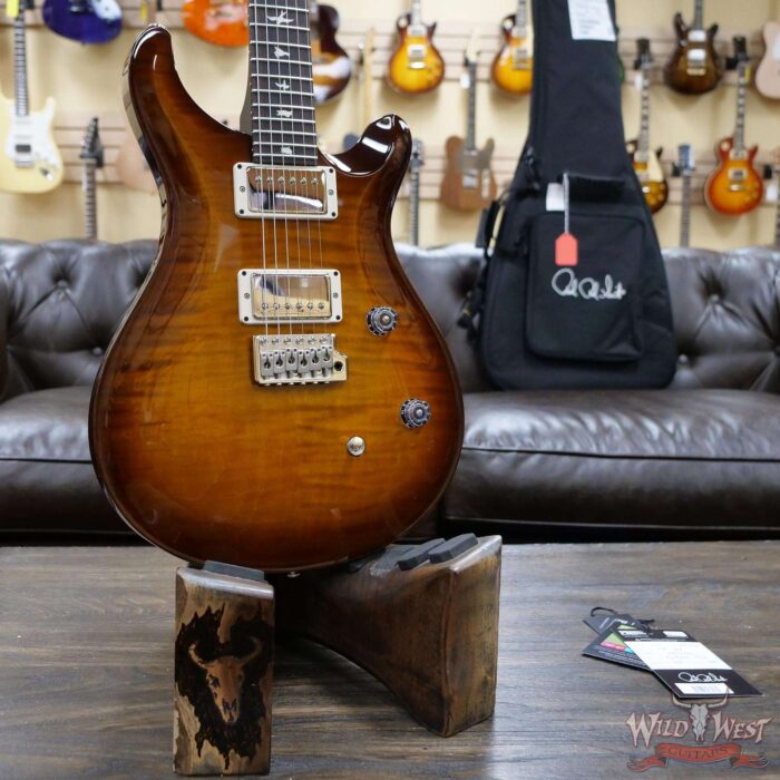 PRS Wild West Guitars Special Run Flame Top Black Neck CE 24 57/08 Pickups Violin Amber Burst - Image 7