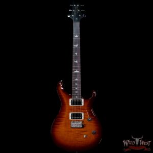 PRS Wild West Guitars Special Run Flame Top Black Neck CE 24 57/08 Pickups Violin Amber Burst - Image 3