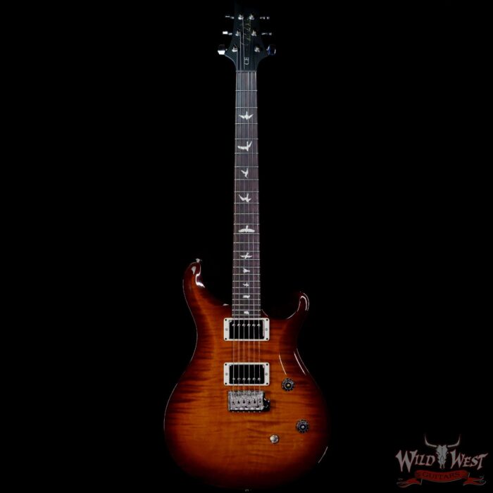 PRS Wild West Guitars Special Run Flame Top Black Neck CE 24 57/08 Pickups Violin Amber Burst - Image 3