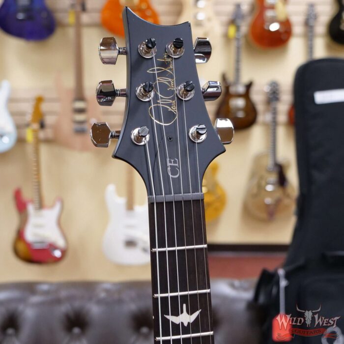 Paul Reed Smith PRS Wild West Guitars Special Run Flame Top Black Neck CE 24 Faded Grey Black Blue Burst 318380 - Image 6