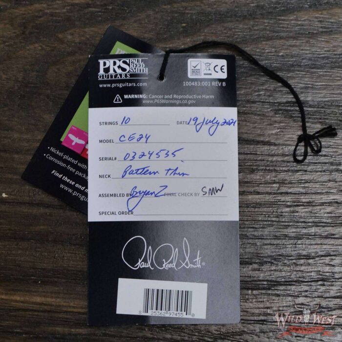 Paul Reed Smith PRS CE 24 Painted Black Neck & Headstock Sapphire Burst - Image 10