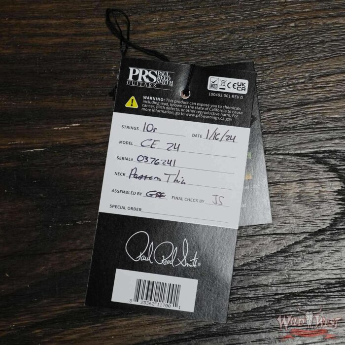 Paul Reed Smith PRS Wild West Guitars Special Run CE 24 Painted Black Neck 57/08 Covered Pickups Faded Grey Black Cherry Burst 7.85 LBS - Image 10