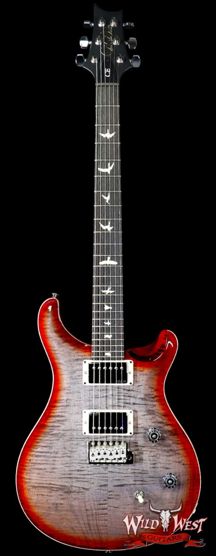 Paul Reed Smith PRS Wild West Guitars Special Run CE 24 Painted Black Neck 57/08 Covered Pickups Faded Grey Black Cherry Burst 7.85 LBS - Image 1