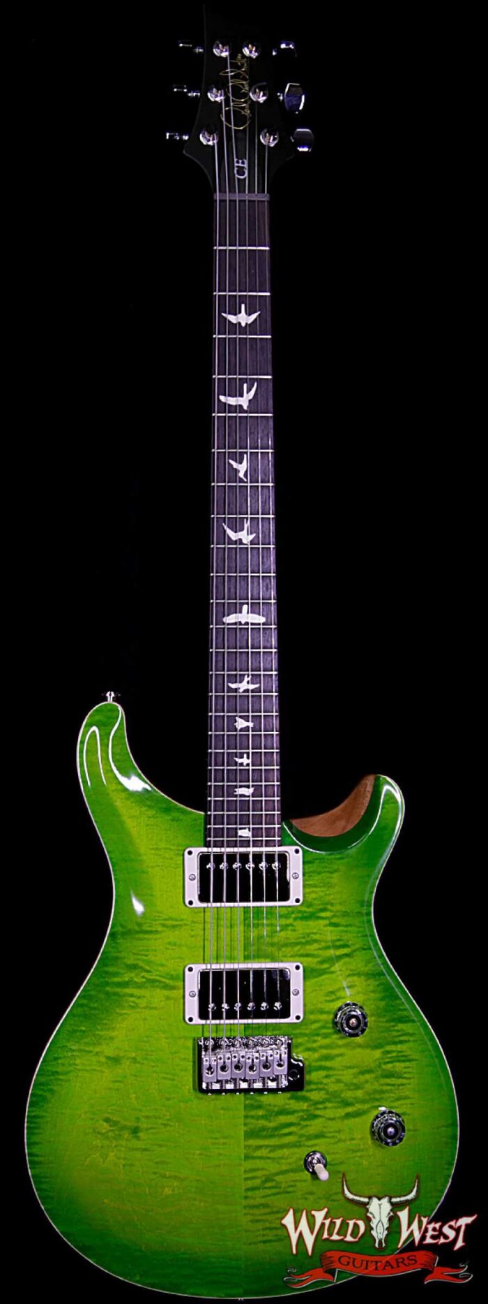 Paul Reed Smith PRS Wild West Guitars Special Run CE 24 Flame Top 57/08 Pickups Eriza Verde 253201 - Image 1