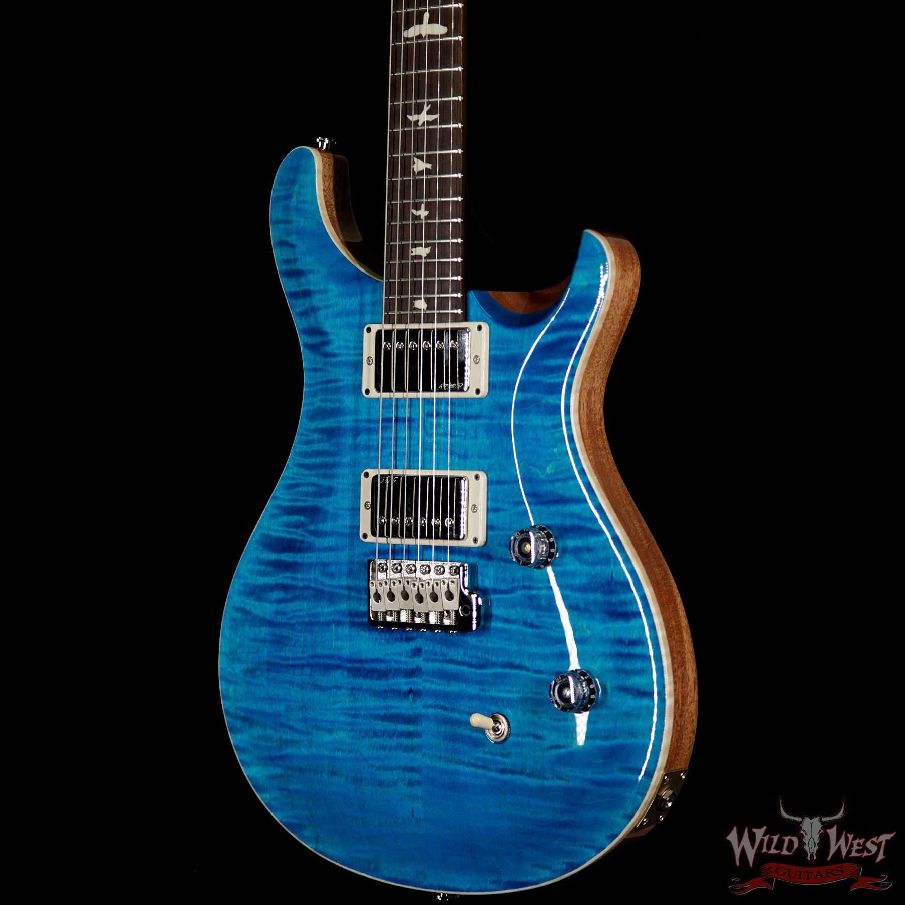 prs-ce24-bluematteo-288746-br__wwg.jpg PRS Wild West Guitars Special Run CE 24 Flame Top Painted Neck 57/08 Pickups Blue Matteo 288746 - Image 2