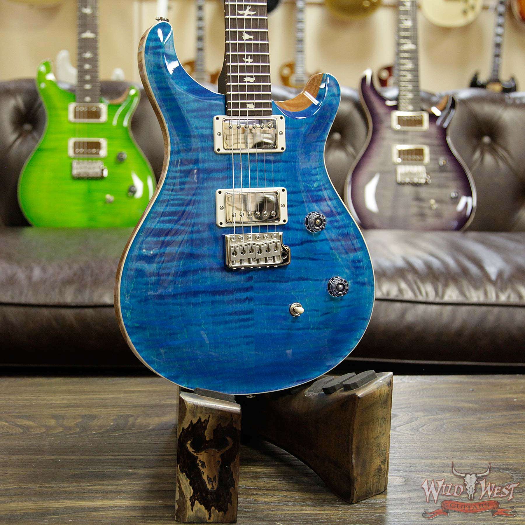 prs-ce24-bluematteo-288746-d2__wwg.jpg PRS Wild West Guitars Special Run CE 24 Flame Top Painted Neck 57/08 Pickups Blue Matteo 288746 - Image 7
