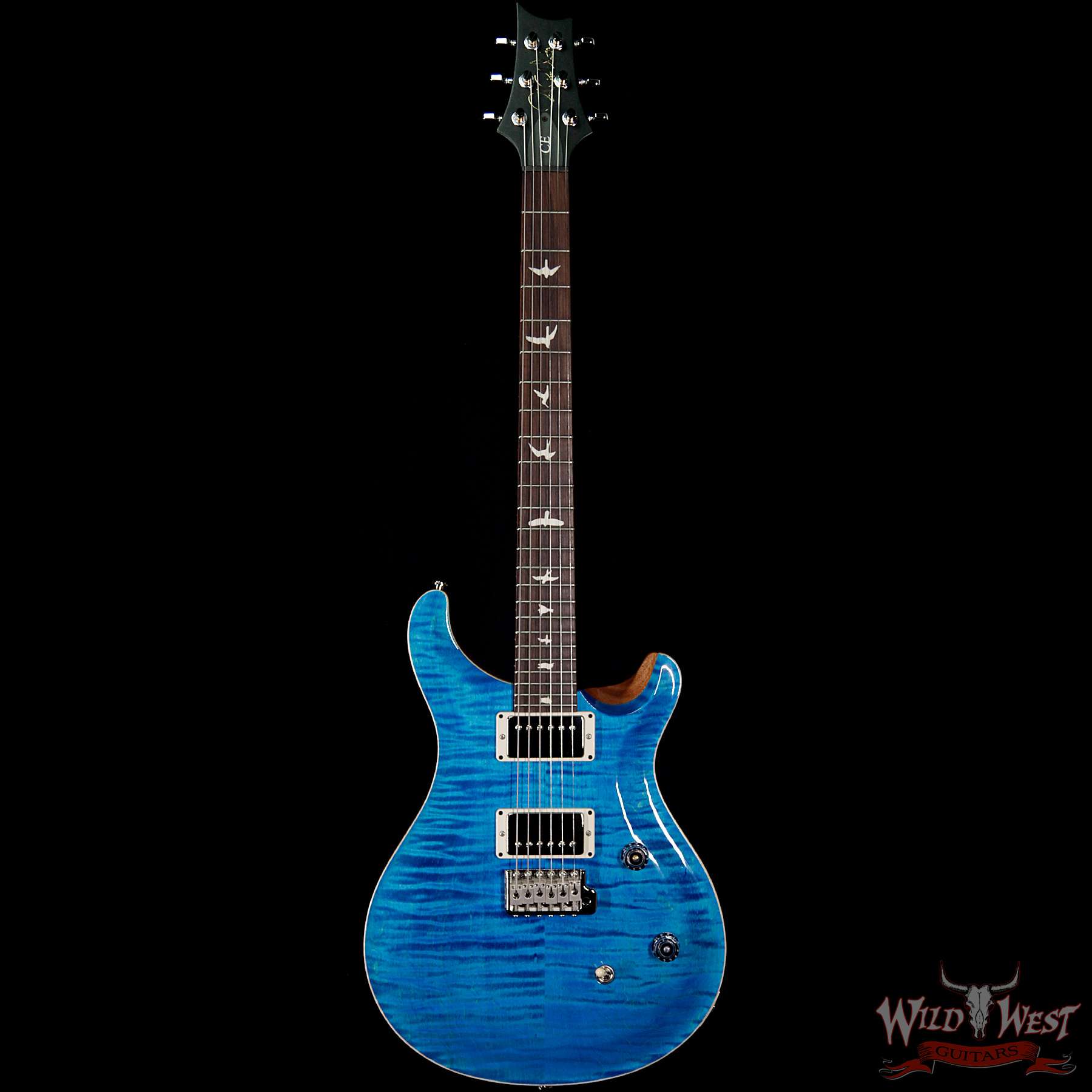 prs-ce24-bluematteo-288746-f__wwg.jpg PRS Wild West Guitars Special Run CE 24 Flame Top Painted Neck 57/08 Pickups Blue Matteo 288746 - Image 3