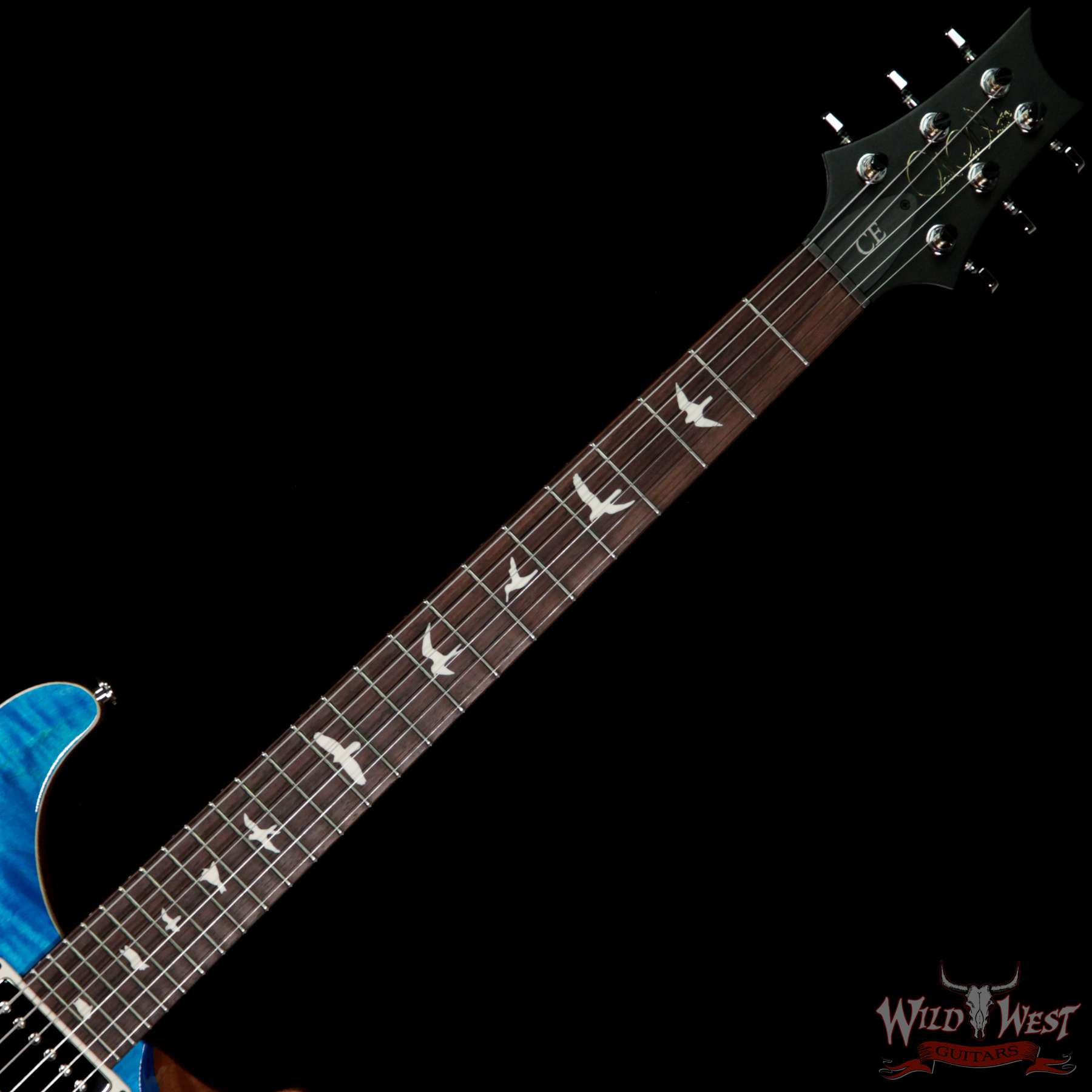 prs-ce24-bluematteo-288746-nf__wwg.jpg PRS Wild West Guitars Special Run CE 24 Flame Top Painted Neck 57/08 Pickups Blue Matteo 288746 - Image 4