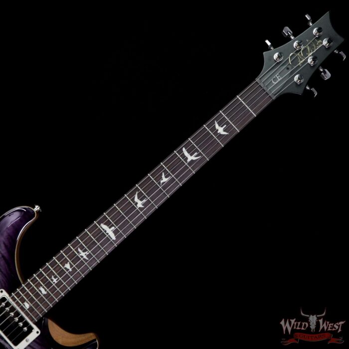 Paul Reed Smith PRS Wild West Guitars Special Run CE 24 Flame Top 57/08 Pickups Charcoal Purple Burst 251448 - Image 8