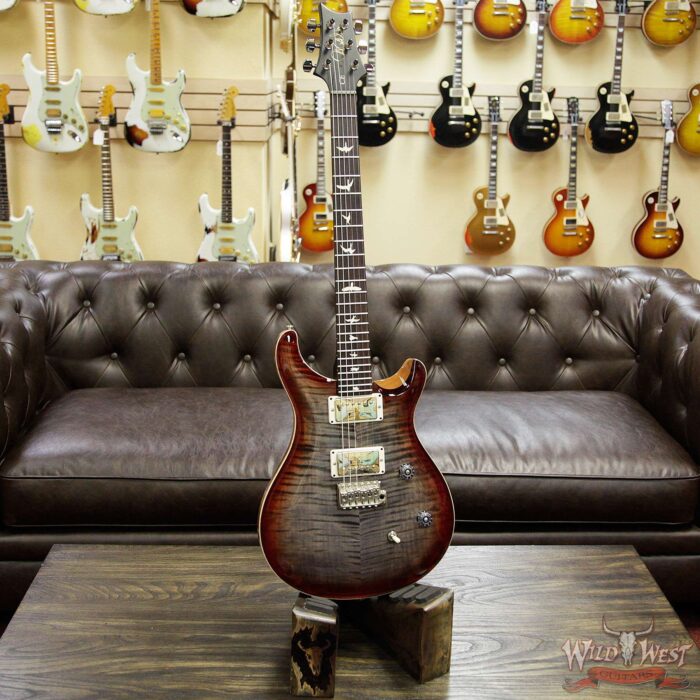 PRS Wild West Guitars Special Run CE 24 Flame Top 57/08 Pickups Faded Grey Black Cherry Burst 243894 - Image 8