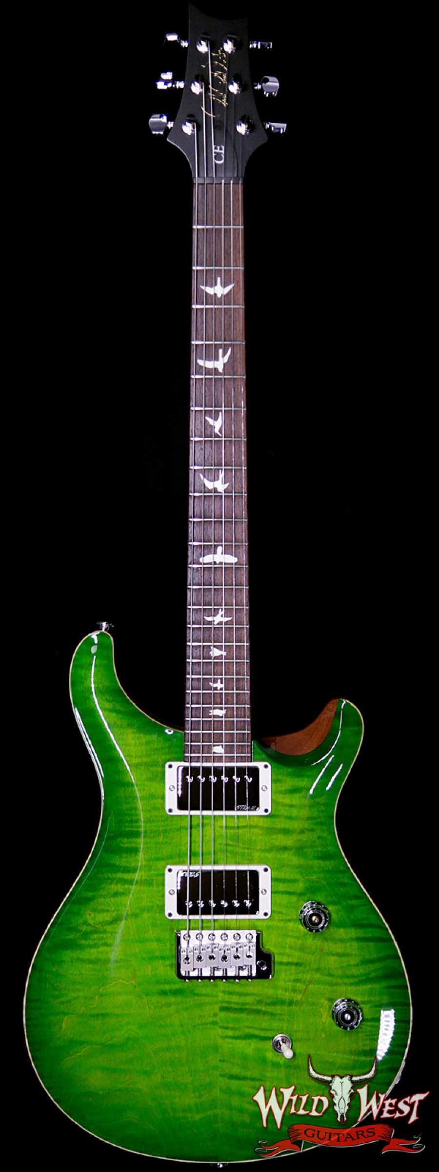 prs-ce24-erizaverde-285217-main__wwg_large.jpg Paul Reed Smith PRS Wild West Guitars Special Run CE 24 Flame Top Painted Neck 57/08 Pickups Eriza Verde 285217 - Image 1