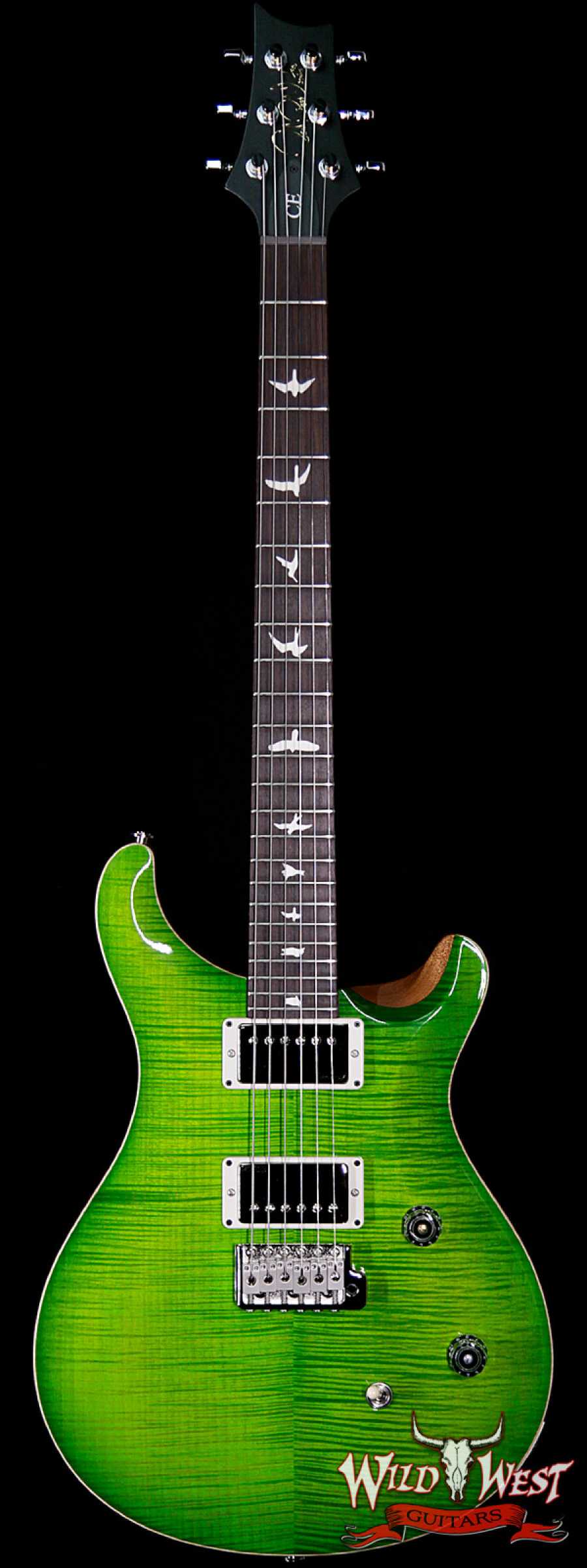 prs-ce24-erizaverde-292922-main__wwg_large.jpg Paul Reed Smith PRS Wild West Guitars Special Run CE 24 Flame Top Painted Neck 57/08 Pickups Eriza Verde 292922 - Image 1