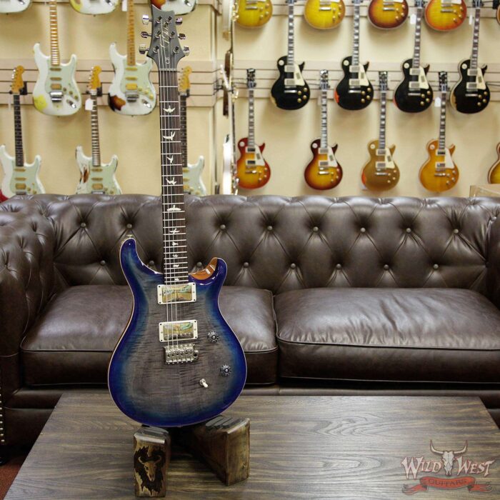 PRS Wild West Guitars Special Run CE 24 Flame Top 57/08 Pickups Faded Grey Black Blue Burst 243453 - Image 8
