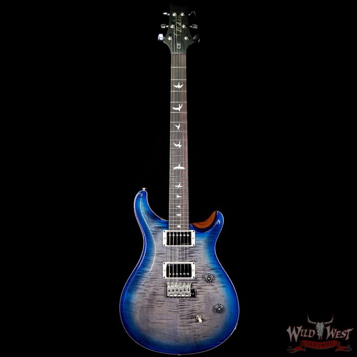 PRS Wild West Guitars Special Run CE 24 Flame Top 57/08 Pickups Faded Grey Black Blue Burst 243453 - Image 4