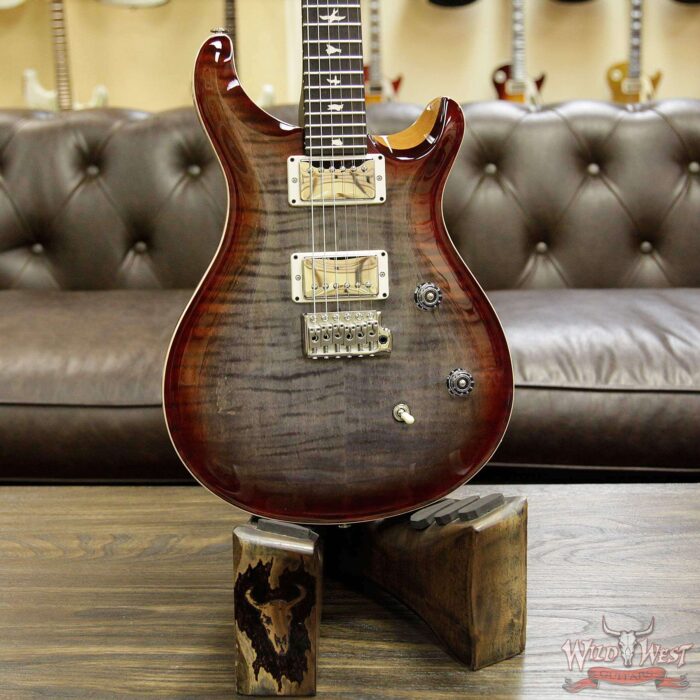 PRS Wild West Guitars Special Run CE 24 Flame Top 57/08 Pickups Faded Grey Black Cherry Burst 240813 - Image 9
