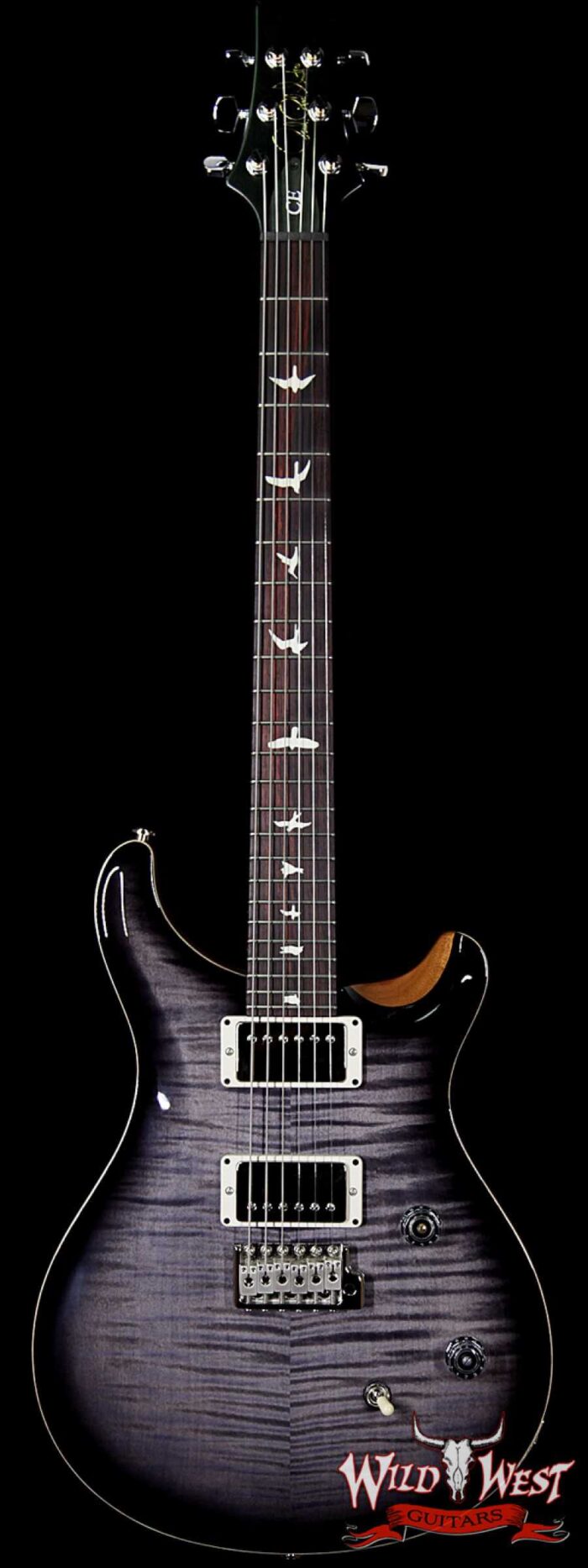 PRS Wild West Guitars Special Run CE 24 Flame Maple Top 57/08 Pickups Faded Gray Black Black Burst 250909 - Image 1