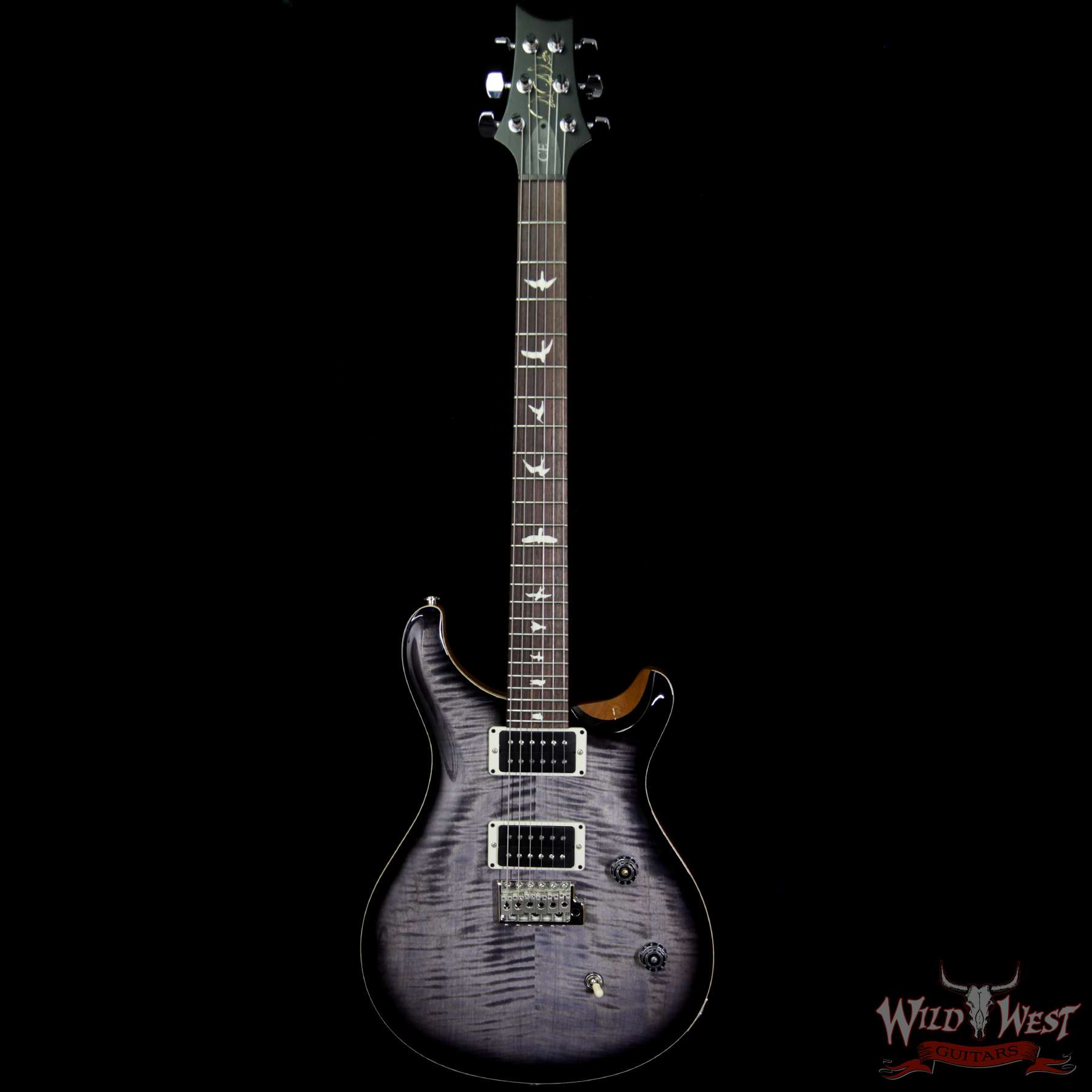 prs-ce24-fdgbblkburst-250897-bf__wwg.jpg Paul Reed Smith PRS WWG Special Run CE 24 Flame Maple Top 85/15 Pickups Faded Gray Black Black Burst 250897 - Image 4