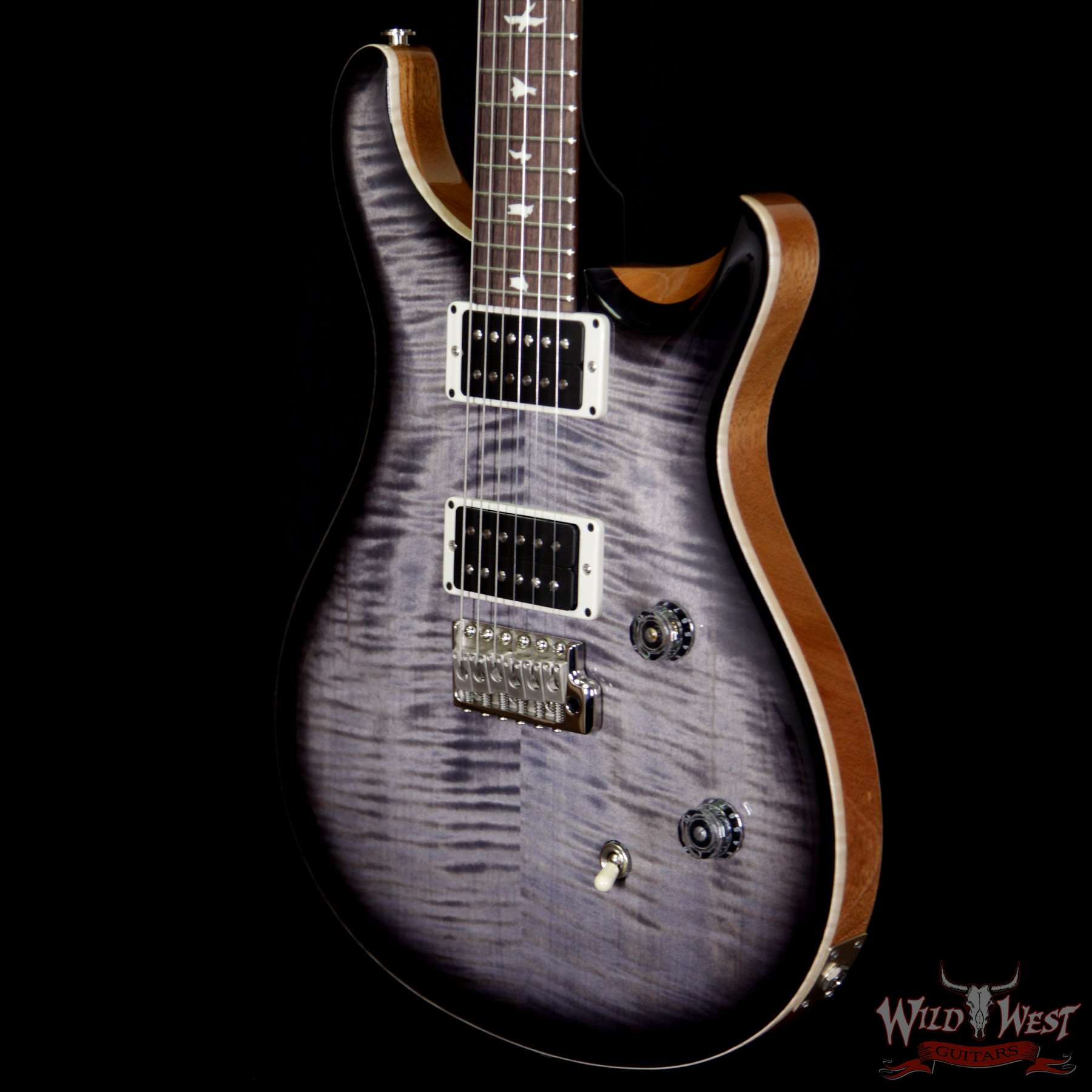 prs-ce24-fdgbblkburst-250897-br__wwg.jpg Paul Reed Smith PRS WWG Special Run CE 24 Flame Maple Top 85/15 Pickups Faded Gray Black Black Burst 250897 - Image 2