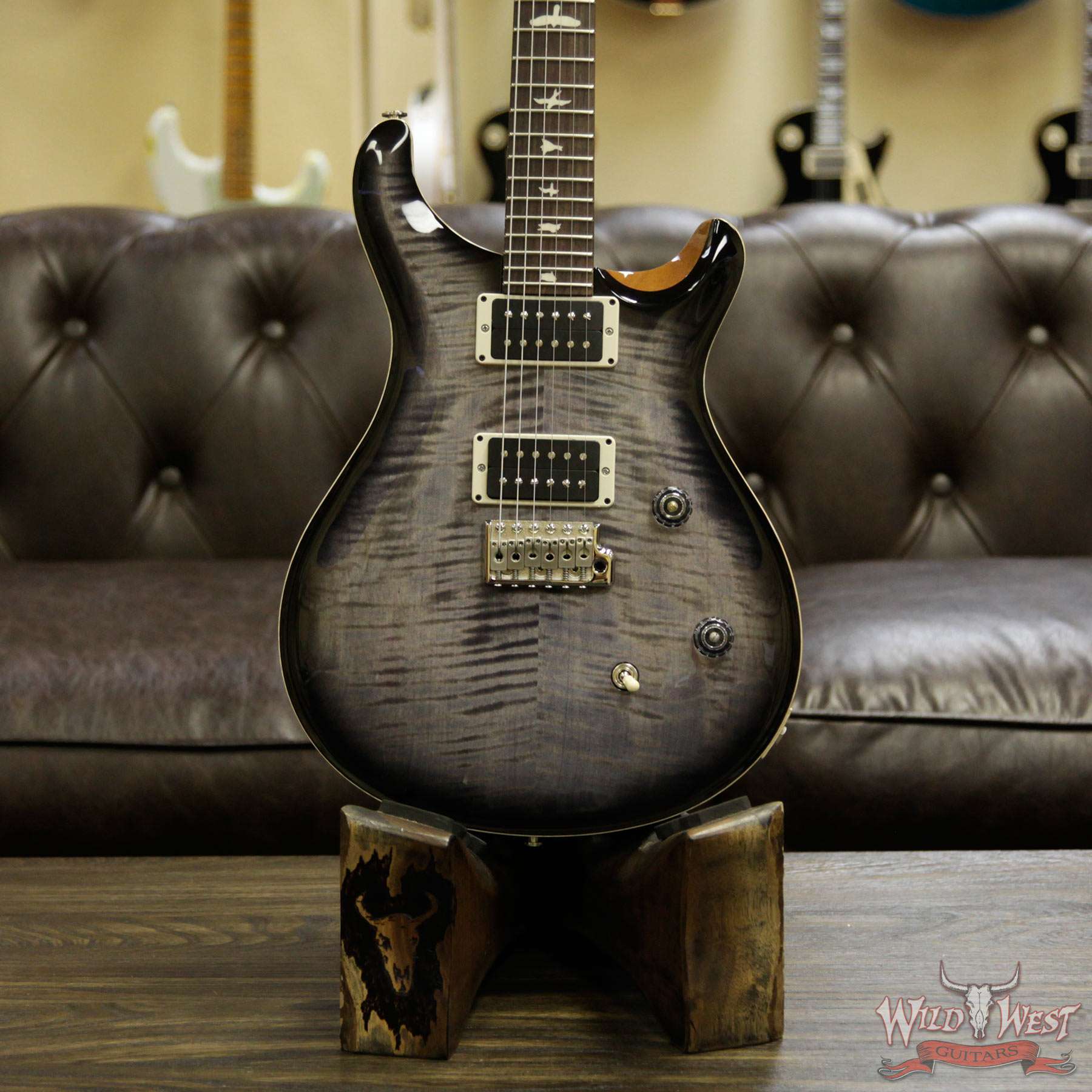 prs-ce24-fdgbblkburst-250897-d1__wwg.jpg Paul Reed Smith PRS WWG Special Run CE 24 Flame Maple Top 85/15 Pickups Faded Gray Black Black Burst 250897 - Image 8