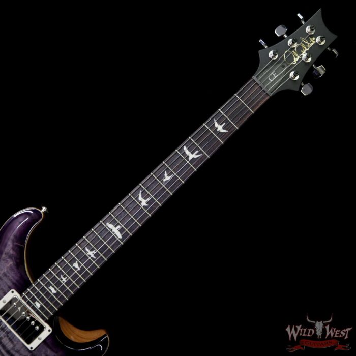 Paul Reed Smith PRS Wild West Guitars Special Run CE 24 Flame Top 57/08 Pickups Charcoal Purple Burst 252383 - Image 7