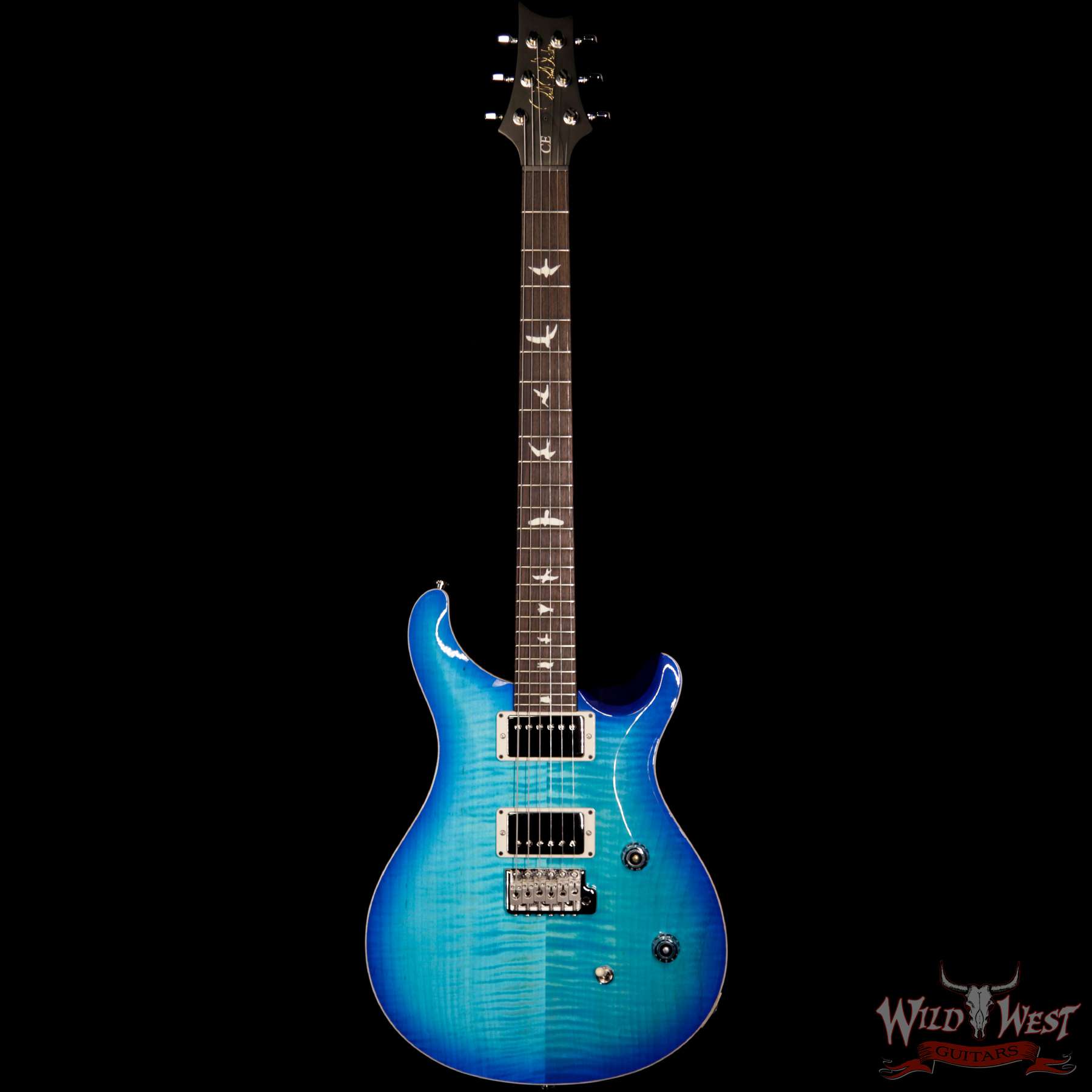 prs-ce24-makenablue-290165-f__wwg.jpg PRS Wild West Guitars Special Run CE 24 Flame Top Painted Neck 57/08 Pickups Makena Blue 290165 - Image 4