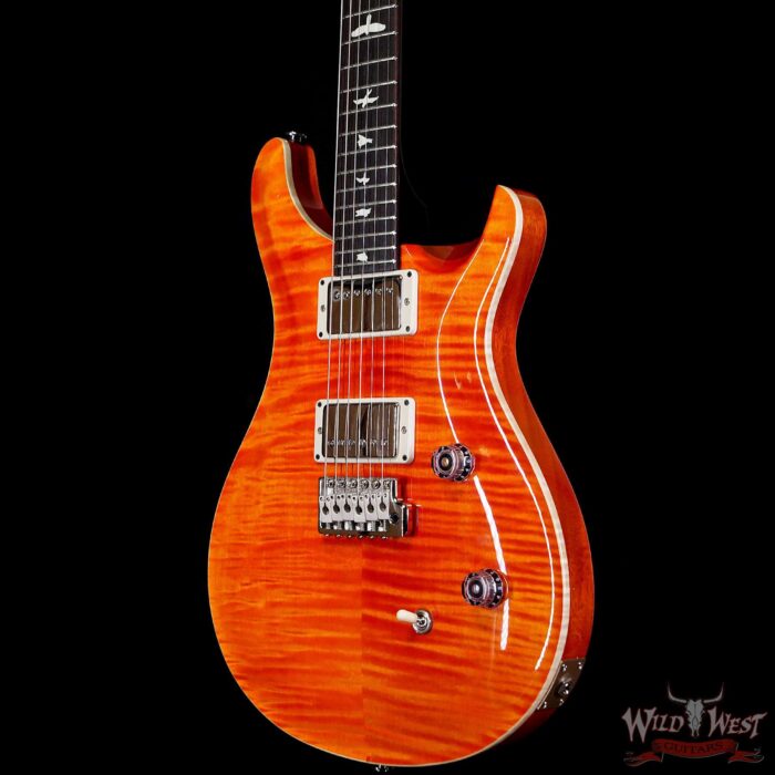Paul Reed Smith PRS Wild West Guitars Special Run Flame Top Black Neck CE 24 Orange - Image 2
