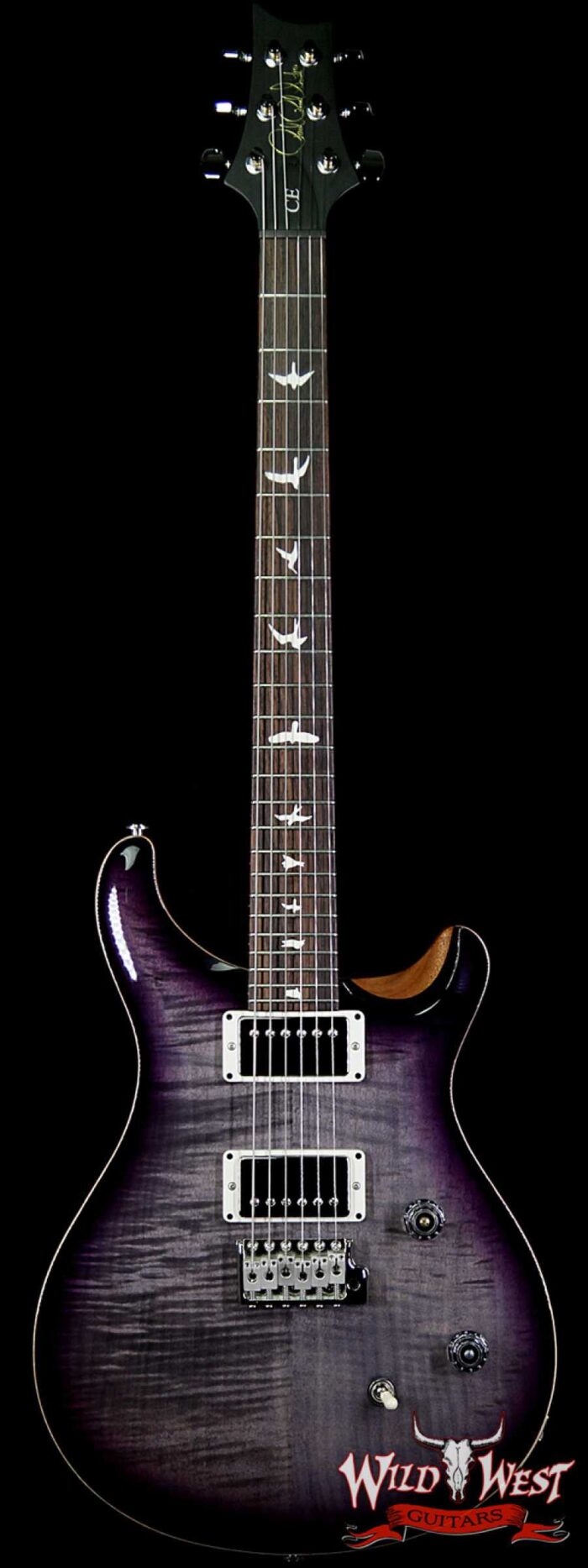 Paul Reed Smith PRS Wild West Guitars Special Run CE 24 Flame Top 57/08 Pickups Charcoal Purple Burst 255247 - Image 1