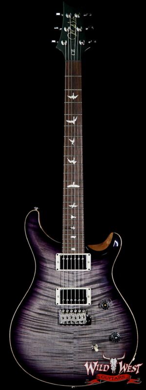 PRS Wild West Guitars Special Run CE 24 Flame Top Painted Neck 57/08 Pickups Faded Gray Black Purple Burst 292564