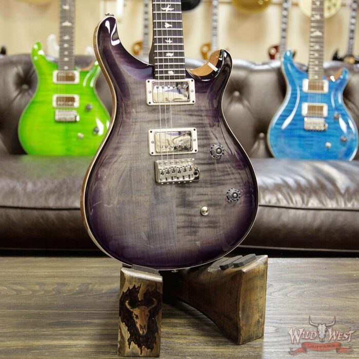 PRS Wild West Guitars Special Run CE 24 Flame Top Painted Neck 57/08 Pickups Faded Gray Black Purple Burst 292575 - Image 7