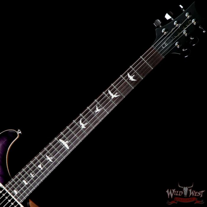 PRS Wild West Guitars Special Run CE 24 Flame Top Painted Neck 57/08 Pickups Faded Gray Black Purple Burst 292575 - Image 4