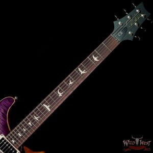 PRS Wild West Guitars Special Run Flame Top Black Neck CE 24 Faded Gray Black Purple Burst 318524 - Image 4