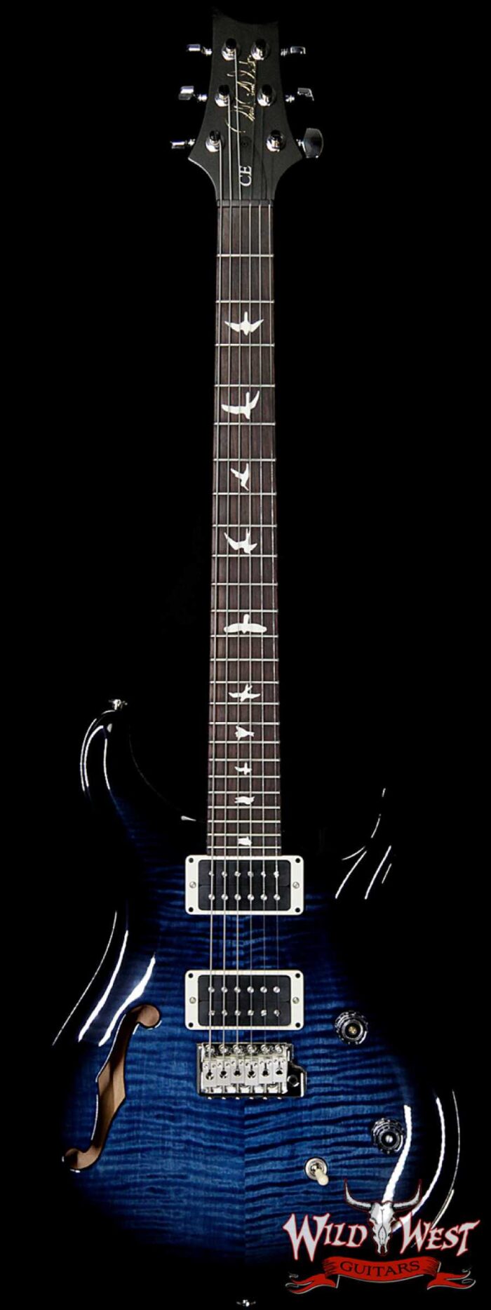 Paul Reed Smith PRS CE 24 Semi-Hollow Flame Top Painted Neck Faded Blue Smokeburst - Image 1